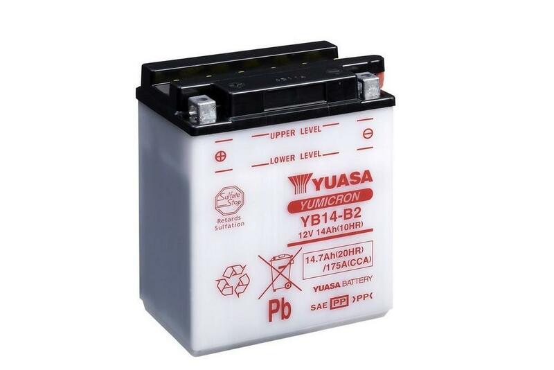 Yuasa conventional battery without acid package - YB14 -B2