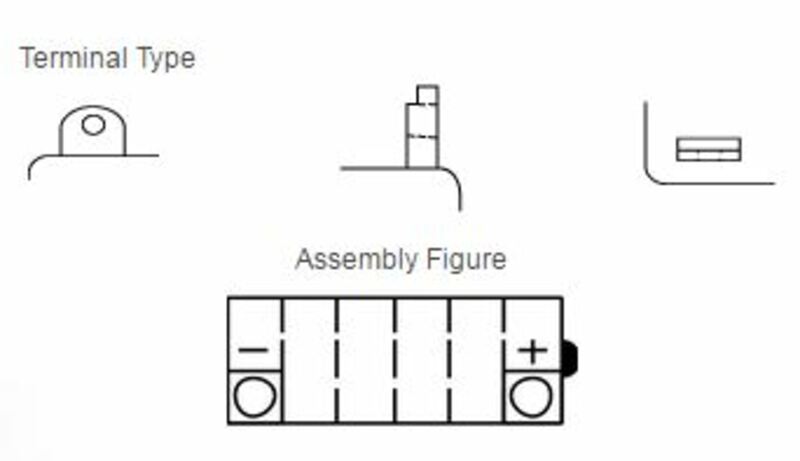 Yuasa -Batterie konventionell ohne Säurepaket - YB5L -B