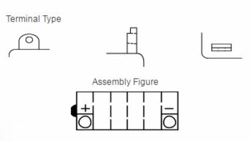 Yuasa herkömmliche Batterie ohne Säurepackungen - YB7 -a