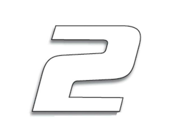 Blackbird Race Nummer 2 20x25cm Weiß 5049/10/2