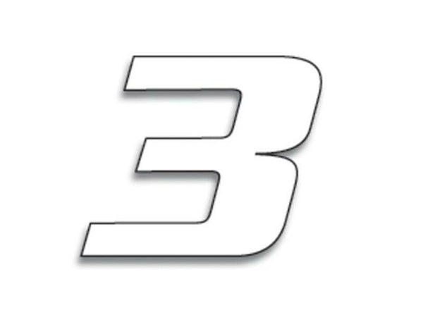 Blackbird Race Nummer 3 20x25cm Weiß 5049/10/3