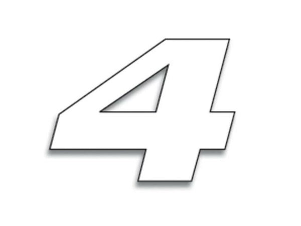 Blackbird Race Nummer 4 20x25cm Weiß 5049/10/4