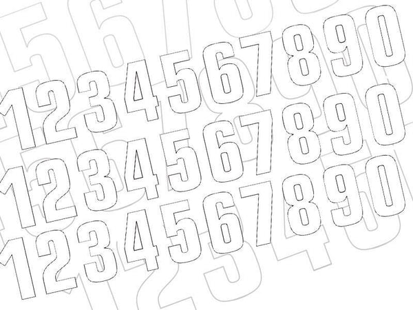 Blackbird Race Nummer 2 7x5,5 cm weißer Set von 3 bihr_1_/10/2