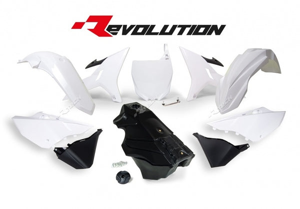 Racetech Revolution Plastic Kit + Gastank Schwarz/Weiß Yamaha YZ125/250 R-Kityz0-BN0-016