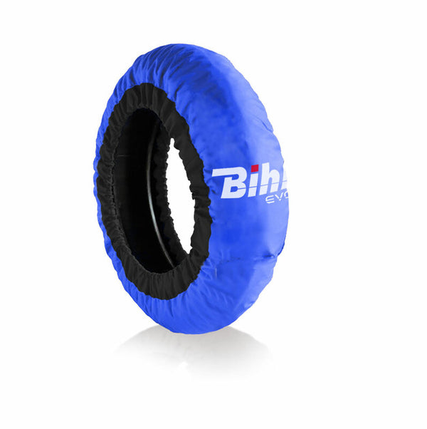 Bihr Home Track EVO2 Autoreguliertes Reifen wärmer blauer Reifen vorne 120 / hinter 180-200 mmsbk-a-blue