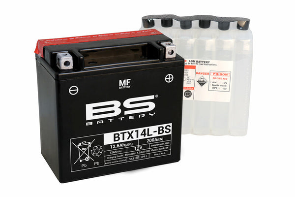 BS Batterie wartungsfreies Batterie mit Säurepack - BTX14L-BS 