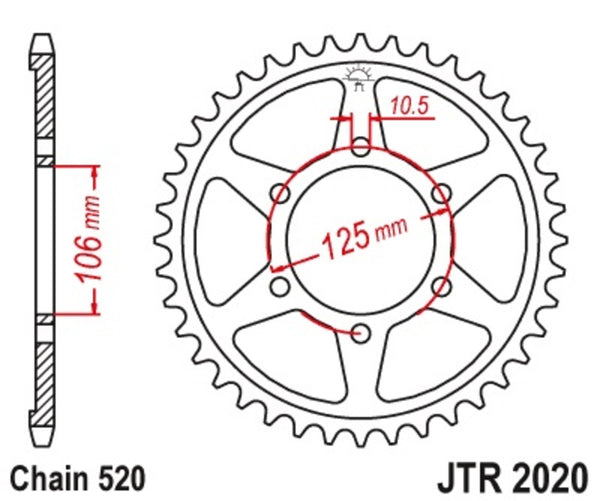 JT -Sprock -Stahlstandard -Heckrad 2020 - 520 JTR2020.41