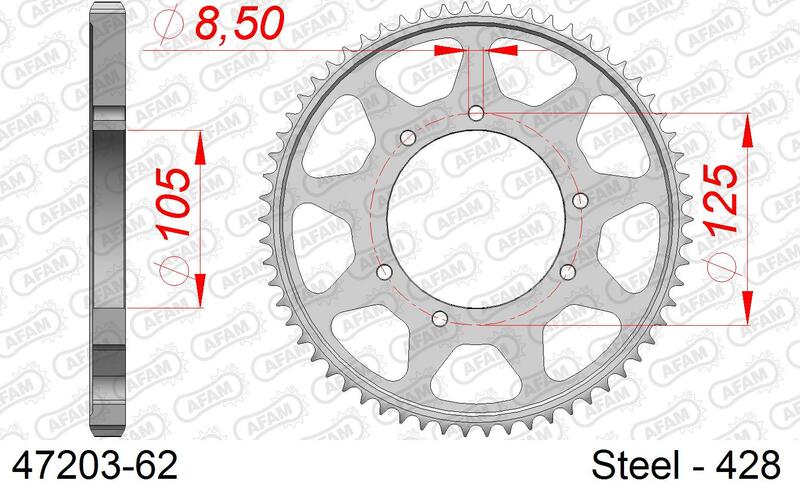 AFAM STAEL STAHRE HINTER -Kettenrad 47203 - 428