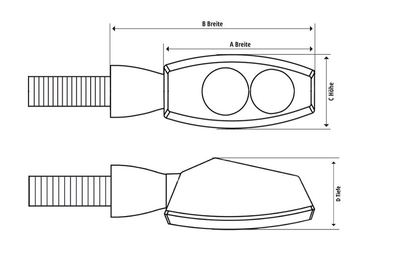 Highsider-Stiftkopf-Einzel-LED-Indikator, getöntes Glas 203-280