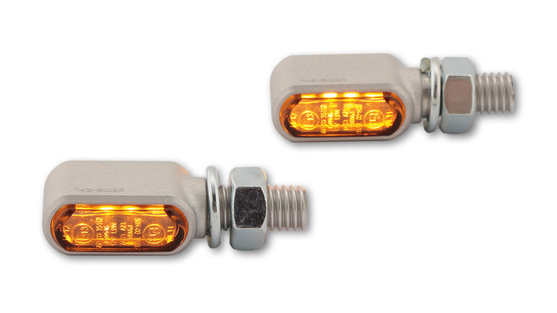 HighSider CNC-LED-Indikatoren Little Bronx, Silber, getöntes Glas, E-zugelassen, (Paar) 204-2861