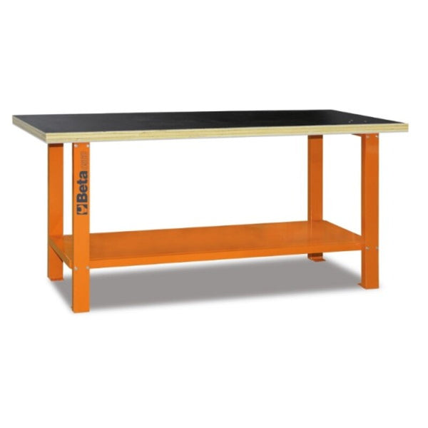 Beta C56B Workbench With Wood Top - Orange C56B -O
