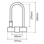 Oxford Magnum U -Lock mit Klammer - 170 x 315 mm Lk224