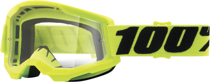 100% Goggles Strata 2 Fluo /Yellow - Clear