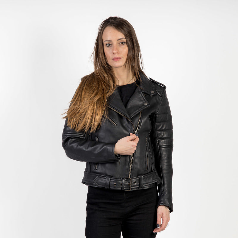 Ozone lady mc-leather jacket ramones modern black