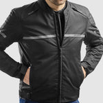 Ozonleder MC Jacke reitet schwarz