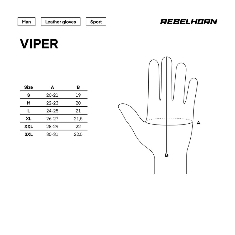 Rebelhorn MC Handschuhe Viper Schwarz