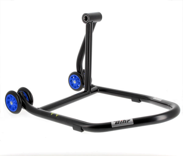 Bihr Home Track Right Single Arm Paddock Stand Matt Black Blue Wheelsnull