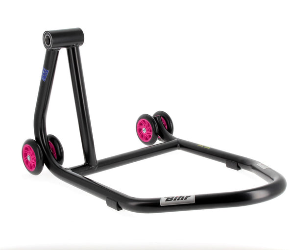 Bihr Home Track Left Single Arm Paddock Stand Matt Black Pink Wheelnull