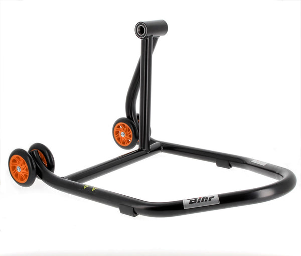 Bihr Home Track Right Single Arm Paddock Stand Matt Black Orange Wheelsnull