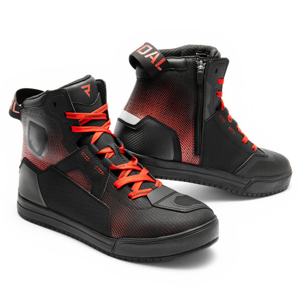 Rebelhorn Unisex Motorradschuhe Vandal II Schwarz /Rot 