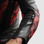 Rebelhorn MC-Lederjacke Veloce Schwarz /Camo Rot