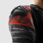 Rebelhorn MC-Lederjacke Veloce Schwarz /Camo Rot