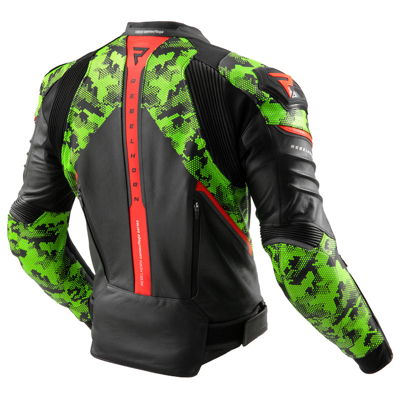 Rebelhorn MC-Leather Jacke Veloce Schwarz /Camo Grey (Kopie)