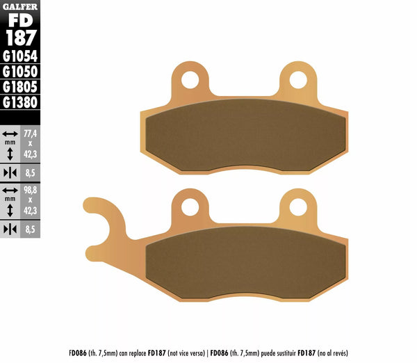Galfer Brake Pad Sintered Scooter FD187G1380