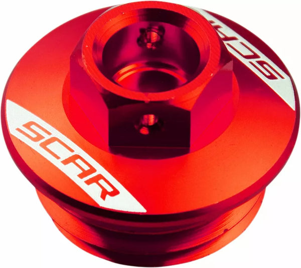 Scar Oil Filler Cap Red ofp100R