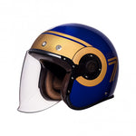 SMK Jet Mc-Helm Retro Sieben Blau 