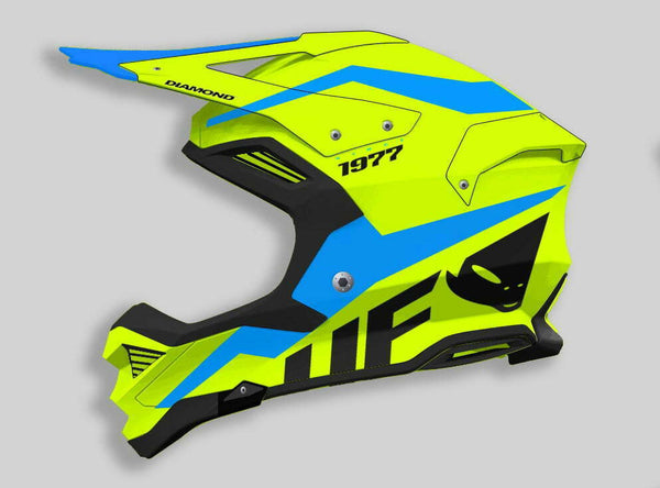 UFO Cross Mc-Helm Diamond Neon Gelb /Blau 