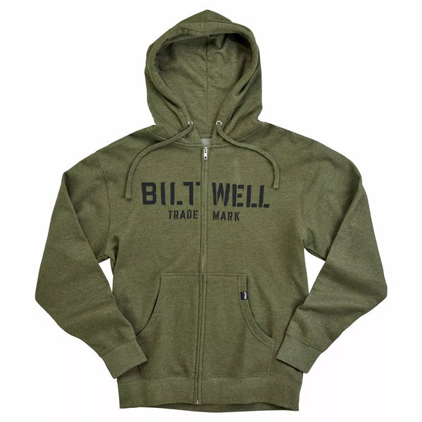 Biltwell Hoodie Schablone Zip Olive SM 8123-139-002