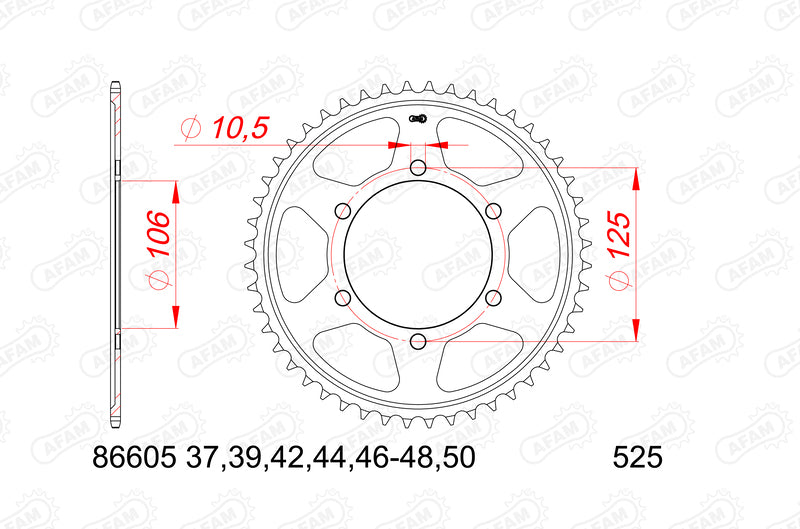 AFAM STAEL STAHRE HINTER -Kettenrad 86605 - 525