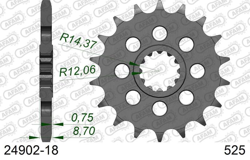 AFAM Steel Standard Front Sprock 24902 - 525