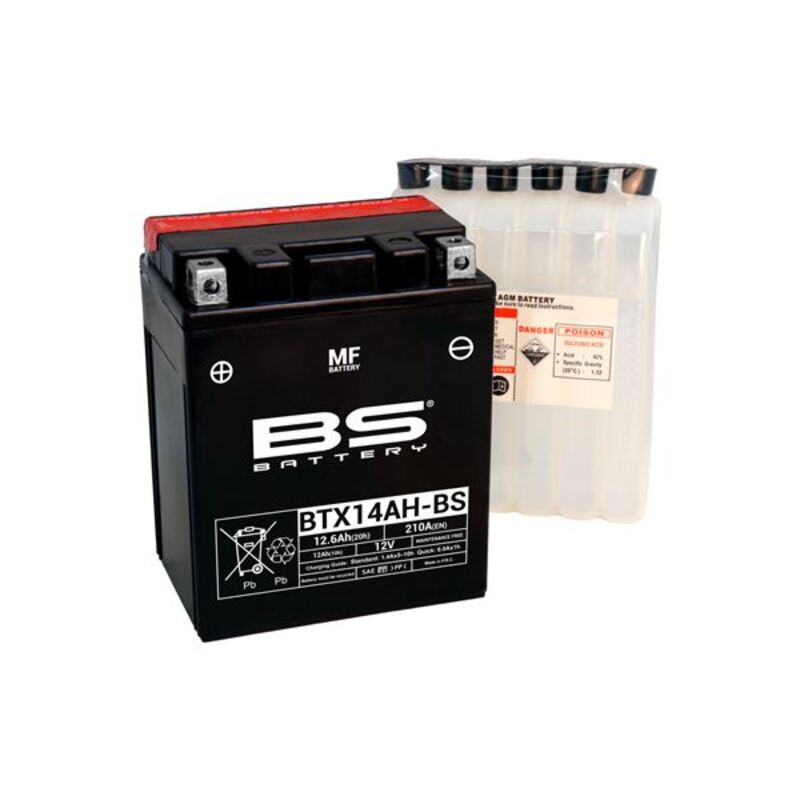 BS -Batterie Batterie Wartungsfrei mit Säurepaket - BTX14AH -B