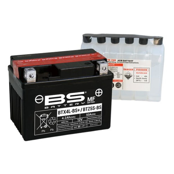 BS Batterie wartungsfreies Batterie mit Säurepack - BTX4L+ / BTZ5S 