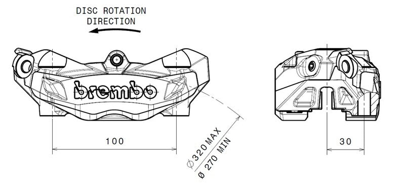 BREMBO M4 Front Left Brake Caliper Natural Ø32mm 920.B690.08