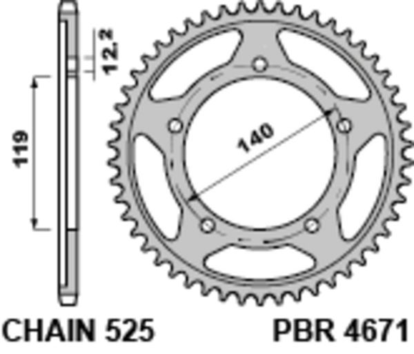 PBR Steel Standard Heckspropet 4671 - 525 4671 44 C45