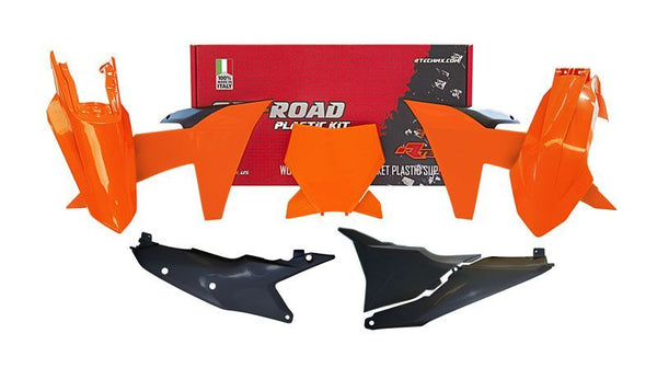 Racetech Plastic Kit-Black & Orange R-Kitktm-A0-123