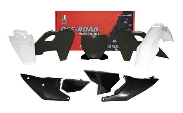 RACETECH Plastkit 7 Teile – Schwarz & Weiß (R-KITHSQ-NR1-523) 