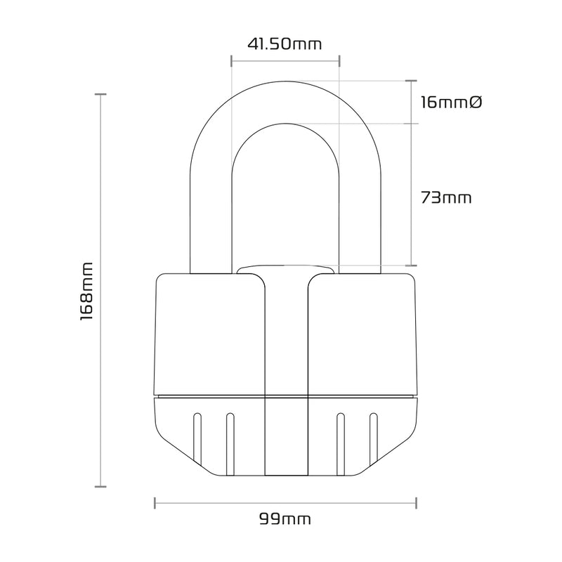 Oxford Boss Alarmschloss 16mm + Kette 12 mm x 1,2 m Lk480