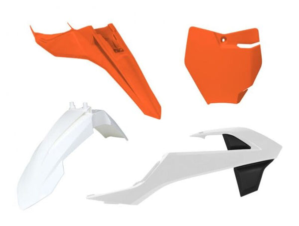 RACETECH Plastkit 4-teilig – Orange & Weiß R-KITKTM-O23-500 