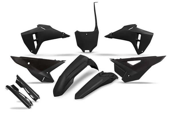 UFO Full Plastics Kit mit Fork Guards - Black Hokit127f@001