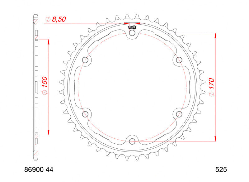 AFAM Standard Stahl Heckspropet 86900 - 525