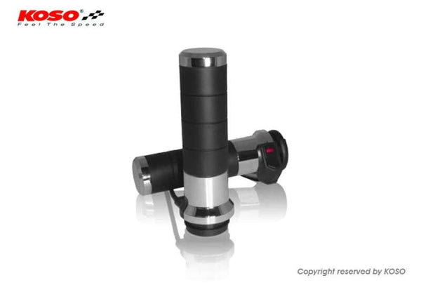 Koso Heating Grips Titan-X With Integrated Switch Suitable for Harley Davidson®, Chrome AX068M10