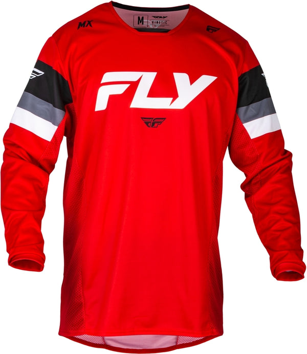 Fly Racing Kinetic Prix Jersey - Rot/Grau/Weiß 377-422s