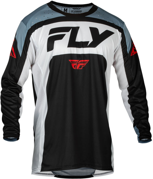 Fly Racing Lite Jersey - Schwarz/Weiß/Denim Grey 377-720m