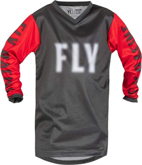 Fly Racing F-16 Youth Jersey-Grau/Rot 376-224YXS
