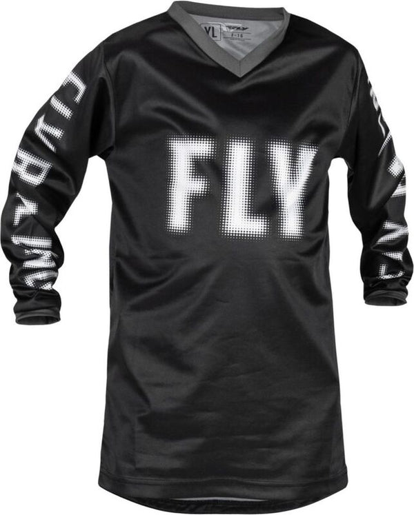 Fly Racing F-16 Jugendtrikot-Schwarz/Weiß 376-222yxs