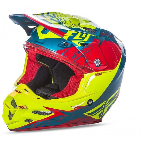 Fly Racing F2 Carbon MIPS Retrospec 2017 Red/Hi-Vizion PP 73-4213s